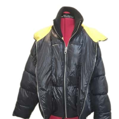 Zara Womens  Size S Puffer Jacket Black  / Yellow 