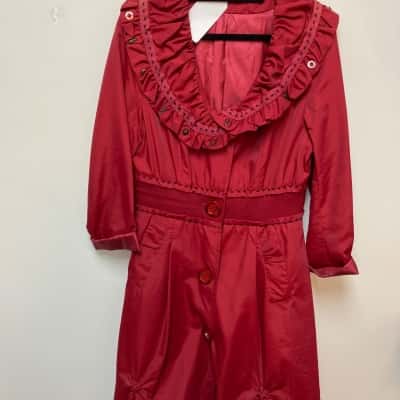 Boo Radley Womens  Size M Trench Coat Red 