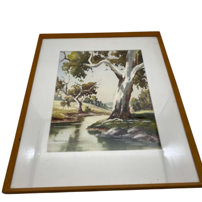 Riverscape Watercolour by L Frydrych