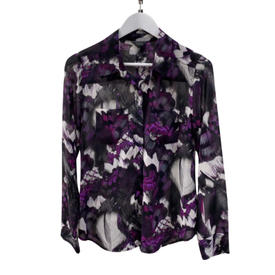 Guess Womens  Size M Button Up / Long Sleeve  Animal print / Black  / Purple / White 