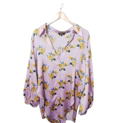 Motto Womens  Size 14 Long Sleeve Top Floral / Purple 