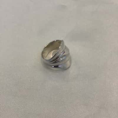 925 Stamped Womens Wavy Pattern Finger Ring Silver # 52
