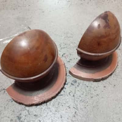 Pair Wooden Round Bookends