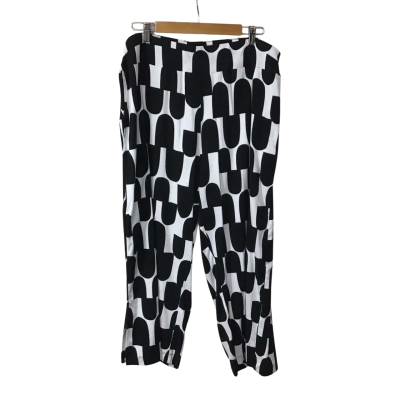 TS Womens Size 20 Black & White Patterned Wide Leg Pants 