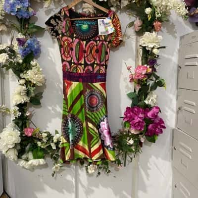 Desigual Womens  Size 6 / XS Casual Short Sleeve Dress  Multicoloured 
