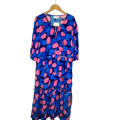 Bee Maddison  Womens  Size 16 Maxi Dress Blue / Pink  / Polka Dot 