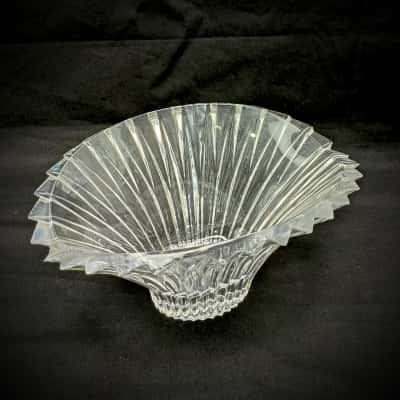 New In Original Box - Mikasa Excelsior Lead Crystal Bowl With Distinctive Sawtooth Pattern Edge 22cm L x 16.5cm W x 11cm H. (CAB)