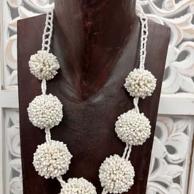  Womens Beaded Necklace White Coral Design