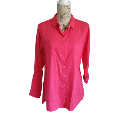 Katies Womens  Size 10 Button Up Top Pink/Rasberry colour BNWT 