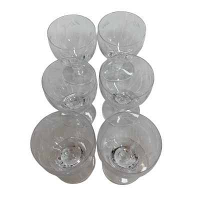 Vintage Crystal Etched Glasses 6 pcs