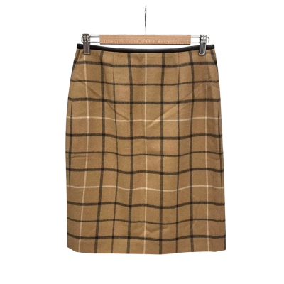 Brooks Brothers Camel hair trim mini stripe skirt /Size 0