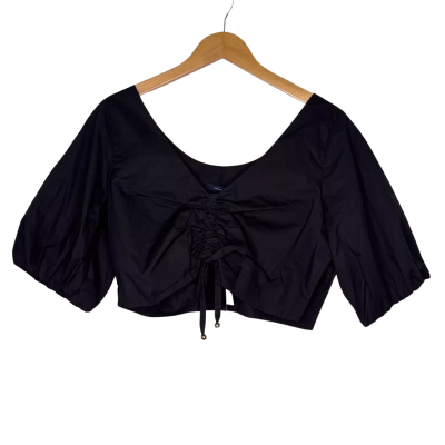 French Connection Womens  Size 12 Cropped Top Black  