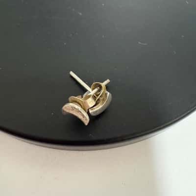 925 Sterling Silver Moon Stud Earrings 