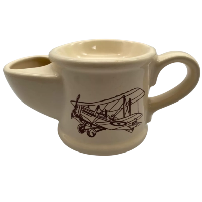 Vintage ceramic shaving mug,biplane