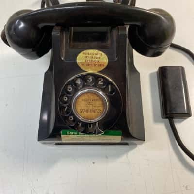 vintage black rotary dial telephone