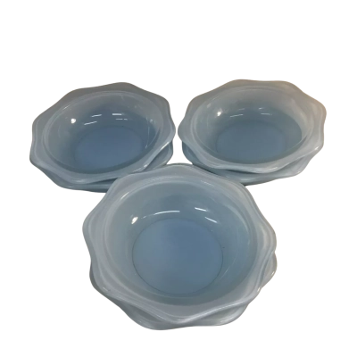 Vintage 1950’s Blue Pyrex Bowls x 6 Approx 14.5 x 4cm