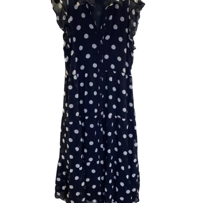 Witchery Womens  Size 12 Maxi Dress Black  / Polka Dot / White 