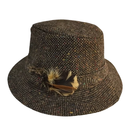  HNna Hats Brown Fleck Hat Size S Pure New Wool Ireland