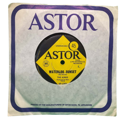 The Kinks “Waterloo Sunset / Act Nice And Gentle” rare vintage 7” Vinyl Plus Bonus The Kinks “Give People What They Want” Cassette LP.