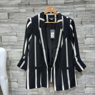 City Chic Women's  Size XS Suit Jacket Black  / Striped / White bnwt