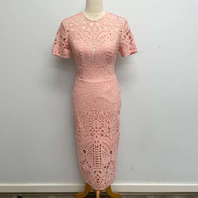 Lover Absolutely Stunning Pink Harmony Lace Sheath Dress Size 10 - Brand New with Tags - RRP $650.00