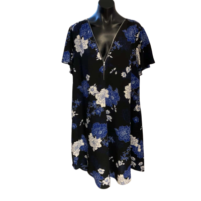 City Chic Womens  Size M Casual Dress Black  / Blue / Floral 