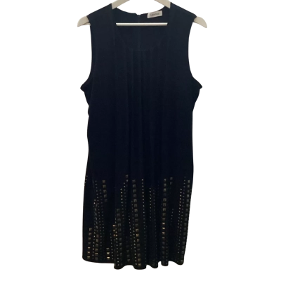 Calvin Klein Black Dress with Metallic Trim Size 10 