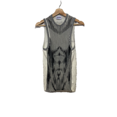 Jean Paul Gaultier Womens  Size XS Sleeveless Top navy  / Cream 