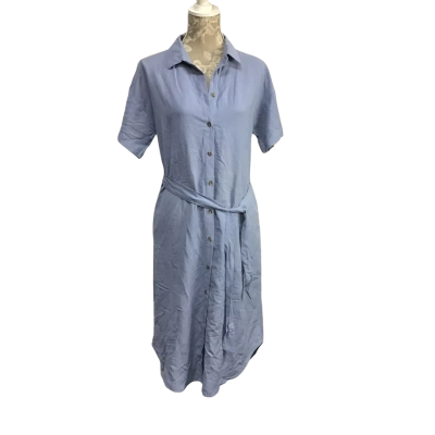 Elm Lifestyle Womens  Size 10 Sage Linen Blend Shirt Dress