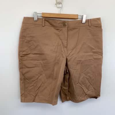 Jacqui-E Dark Beige Shorts  Size 18 