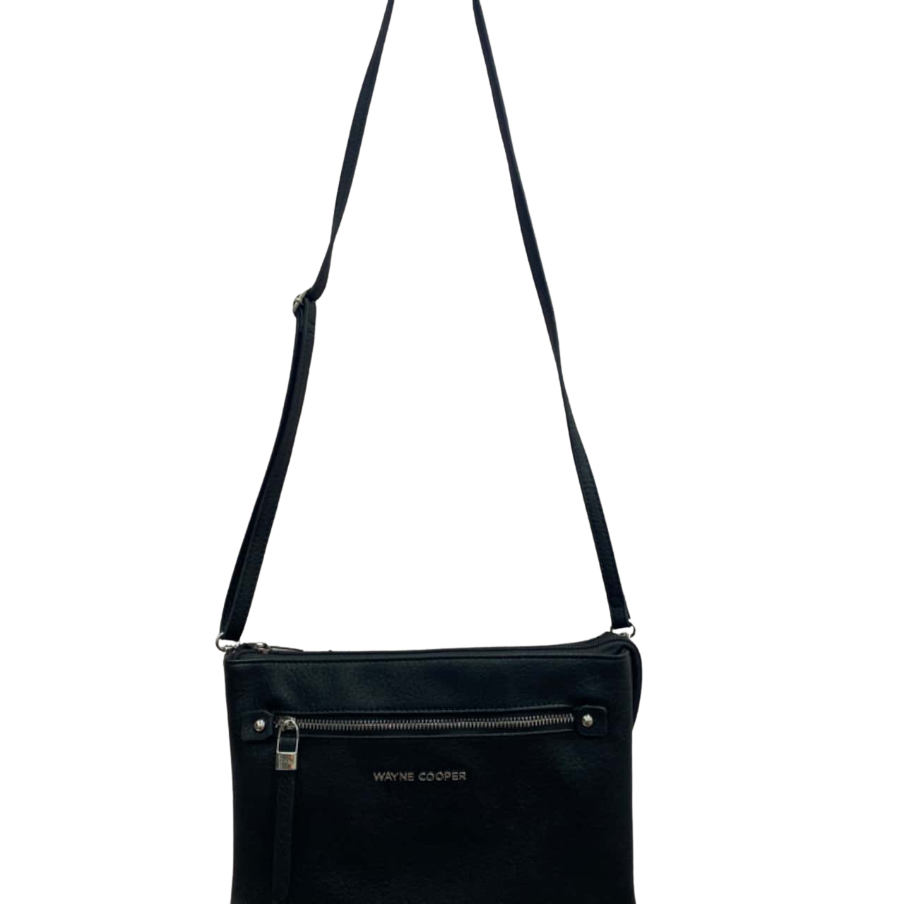 Wayne Cooper Womens Black Multi Gusset Crossbody Bag