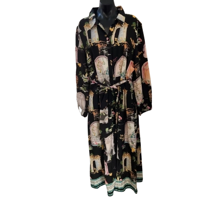 Caroline Morgan Womens  Size 18 Casual Dress Black  / Pattern 