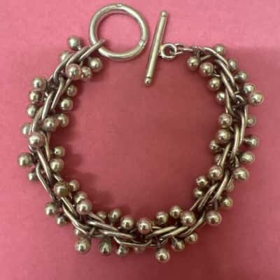 Ladies Sterling Silver 925 Stamped “Peppercorn” Bracelet - William Spratling Inspired