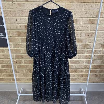 Decjuba Womens  LUCY SHIRRED MIDI DRESS Size 12 