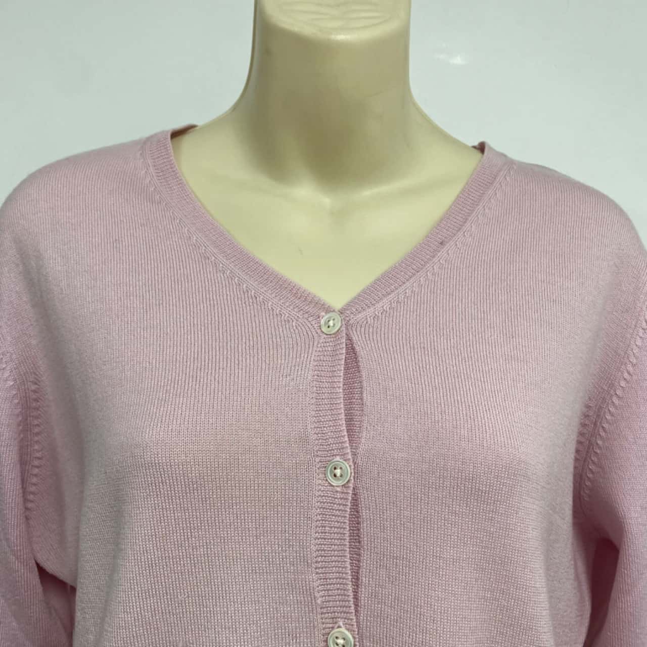 David Jones Womens Size L Pink Merino Wool Cardigan (s)