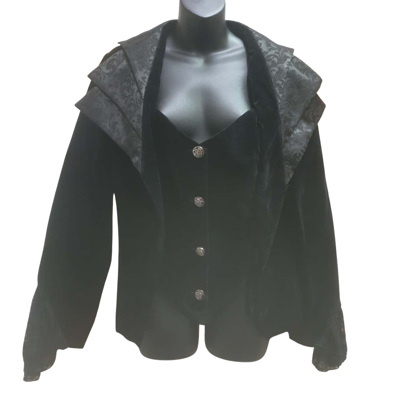 Women's Gothic Floral Embroidered Lace-up Jacket Violet