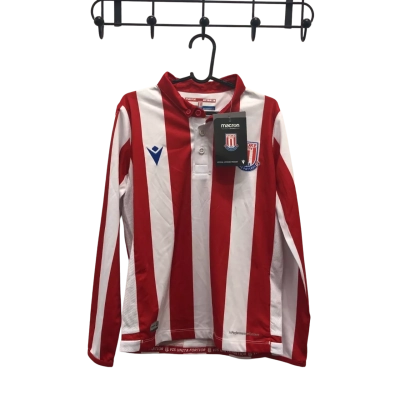Macron Stoke City Kids Sport Long Sleeve Top JS 3XS Red / White BNWT£43 #2