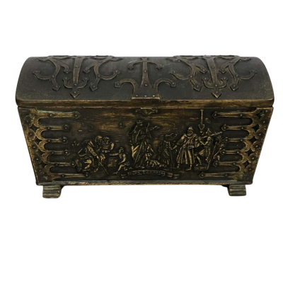 Vintage Danish Bronze Treasure Chest, 1950s