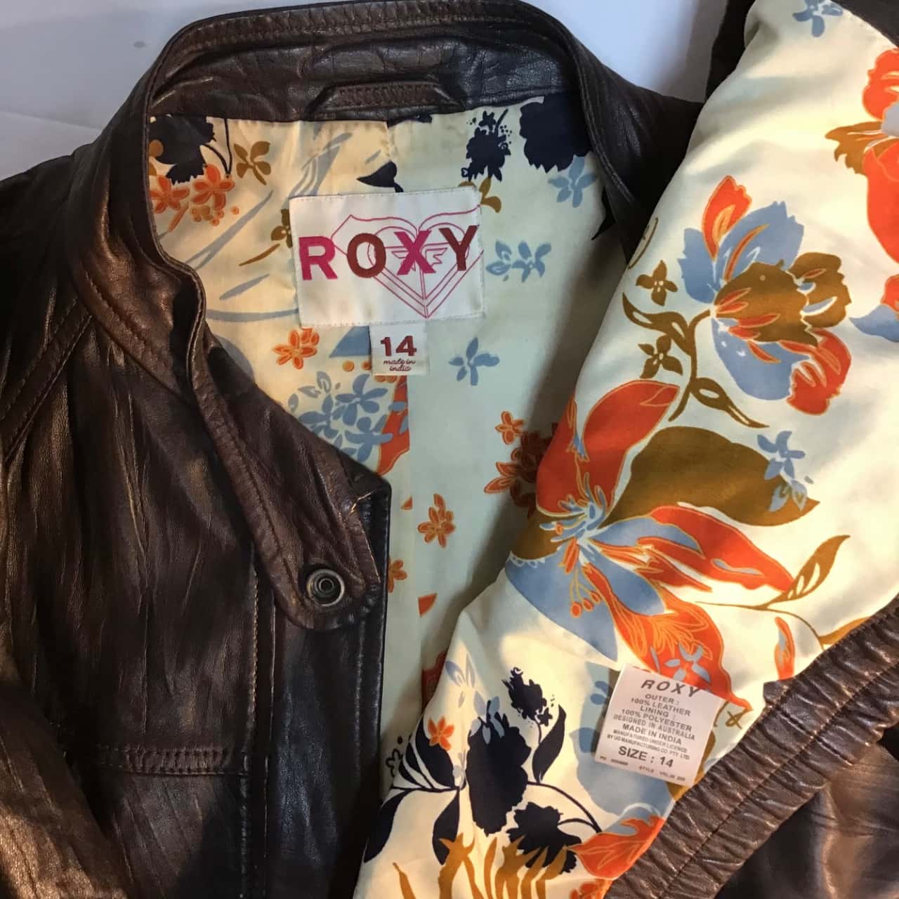 ジャケット・アウター archive roxy leather jacket Roxy Womens Size 14 Brown Leather Jacket(s)