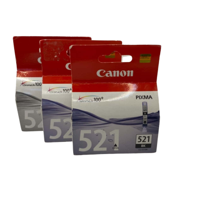 Canon Pixma 521 Ink Cartridge 3 Pack Black