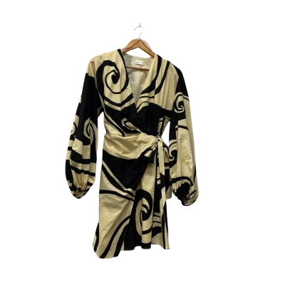 Sheike Womens  Size 10 Long Sleeve Dress Black  / Yellow 