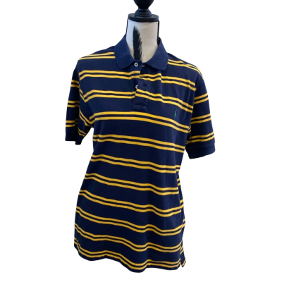 Polo Ralph Lauren Mens  Size M Short Sleeve T-shirt Navy Blue / Yellow 