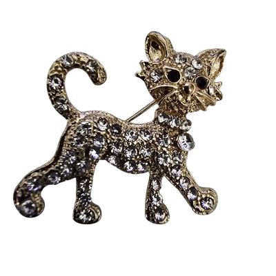  Womens Retro Brooch Gold Plate and Diamante Brooch