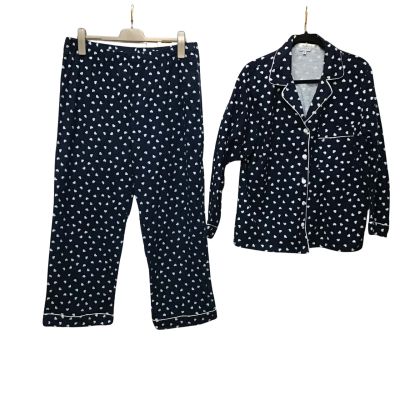  Serra Womens  Size 18, 100% Cotton Heart Print Flannelette 2 Piece Pyjamas Set 