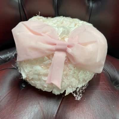 Vintage  Womens  Size L Pink White Hat