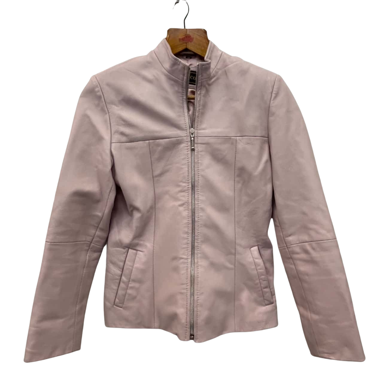 'Siricco' Womens Baby Pink Leather Jacket (M)(s)