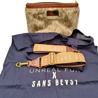 Unused/As New Unreal Fur X Sans Beast Womens Cross Body/Clutch Bag With Strap & Shopping Bag - See Pics For Style And Inclusions
