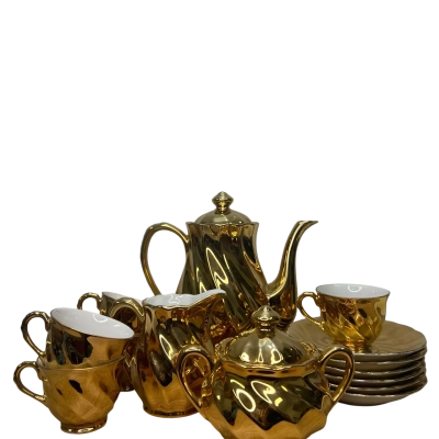 14 Piece Gold Tea Set Stamped JAPAN