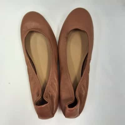 Country Road Womens  Leather Ballet Flats Size 39 Flats Brown 