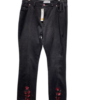 Black Friday Womens  Size 16 Bootcut With Applique Ankle Detail Jeans Black  